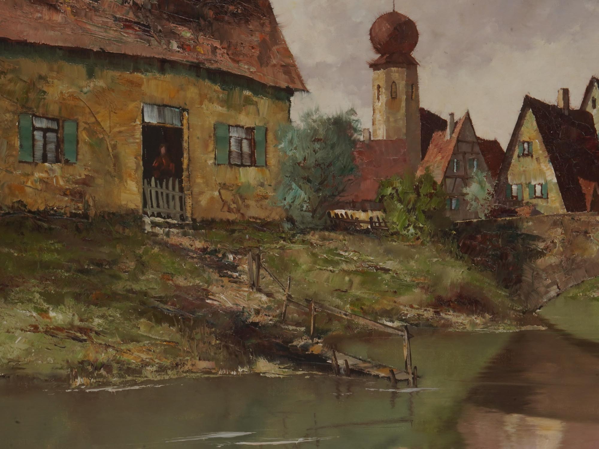 HUNGARIAN RURAL HOUSE OIL PAINTING BY LOUIS KLEIN PIC-2